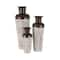 White & Brown Spotted Tapered Floor Metal Vase Set